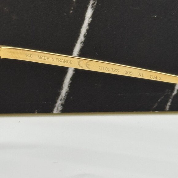 NEW CARTIER CT0332S 005 GOLD BROWN WOMEN SUNGLASSES CARTIER - Picture 14 of 15